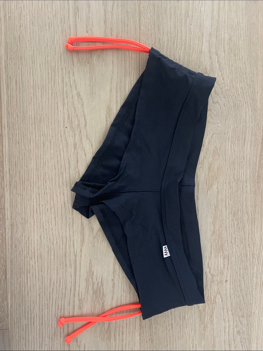 Black Women’s Swim Coverup with Neon Orange Drawcords